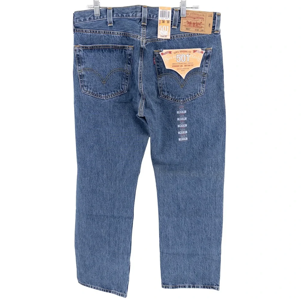 VTG NWT Deadstock Levis Mens‎ 38x30 501 Original Fit Jeans Blue Button Fly Y2K